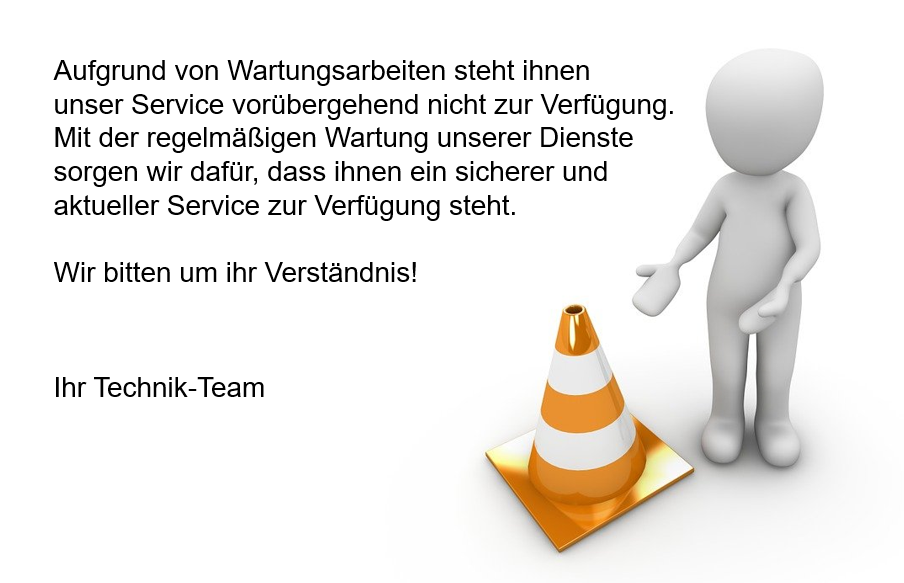 Diese Seite befindet sich im Wartungsmodus. Bitte versuchen Sie es sp&auml;ter erneut.